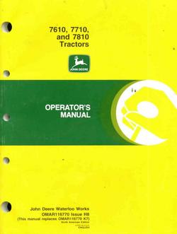John deere operators manual 7610 7710 7810 tractors g