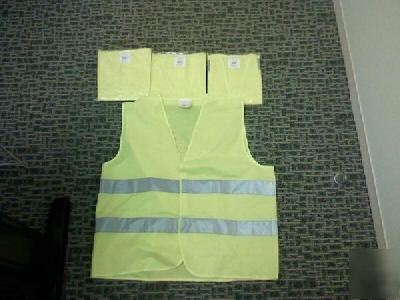Lot of 4 yellow reflective safety vest xl