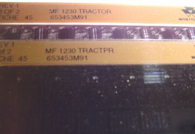 Massey ferguson 1230 tractor parts book microfiche mf