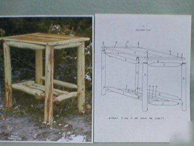 Measured drawings for cedar log end table