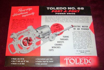Vintage toledo no. 68 port-a-pony power drive brochure
