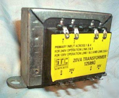 Stc power transformer 20VA dual 120V 240V nos