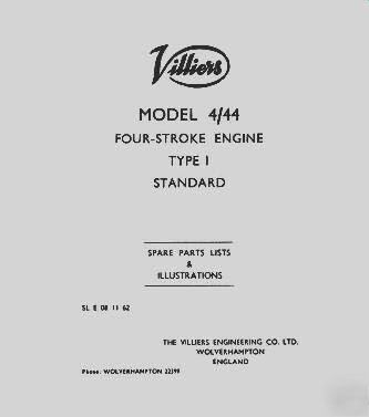 Villiers 4-44 series 4 stroke manual - digital delivery