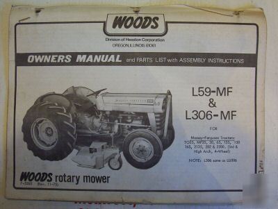 Woods mower manual L59-mf & L306-mf