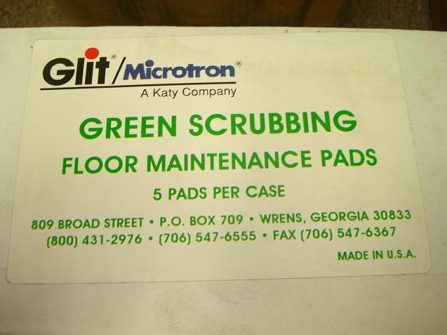 10 glit microtron green scrubbing floor pads 14