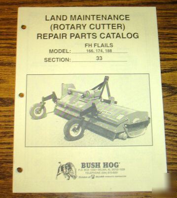 Bush hog 166 174 188 flail cutter mower parts catalog