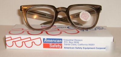 New clear glass lens safety glasses in box