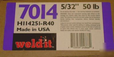 Weldit 7014 5/32 welding rods 50 lbs. usa made