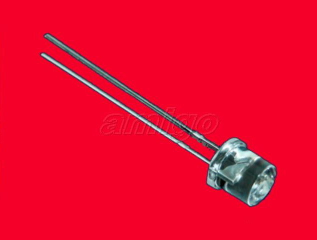 100X red 5MM flat top wide angle led free resistors