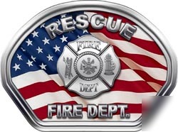 Fire helmet face decal 49 reflective rescue dp