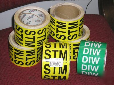 New identco - piping labels - 5 rolls stm - 1ROLL diw - 