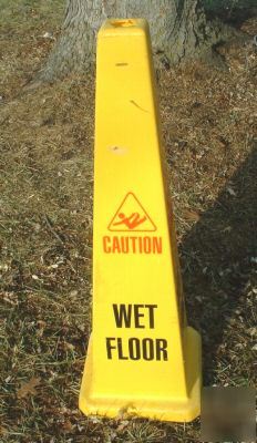 Yellow caution wet floor safety cone gentlyused 35