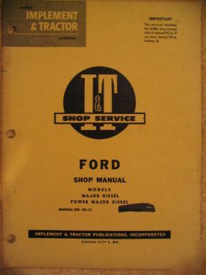 Ford fordson power major diesel tractor fo-12 manual