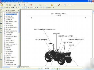 Kubota L305F 2X 4 tractor parts manual