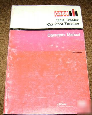 Case ih 3394 tractor operator's owners manual book