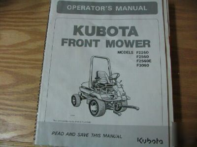 Kubota F2260 F2560 F2560E F3060 mower operators manual