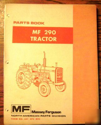 Massey ferguson mf 290 tractor parts catalog book