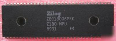 Z8018006PEC, Z180, 8 bit cpu, zilog, 64 pin dip, 1 each