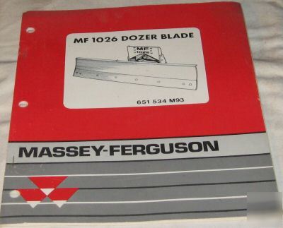 massey ferguson mf 1026 dozer blade parts manual 