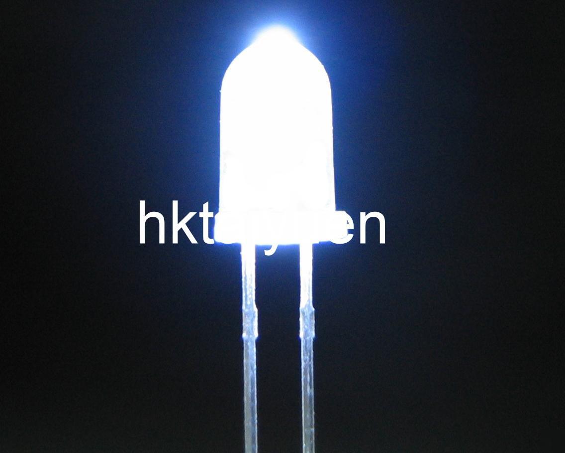 100X white 3MM led 5000MCD lamp light free resistors
