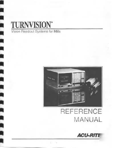 Acu-rite turnvision dro digital readout owners manual