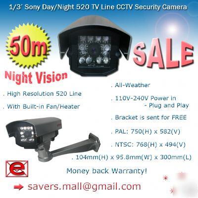 Cctv 50M night vision 520 tv line security ir camera