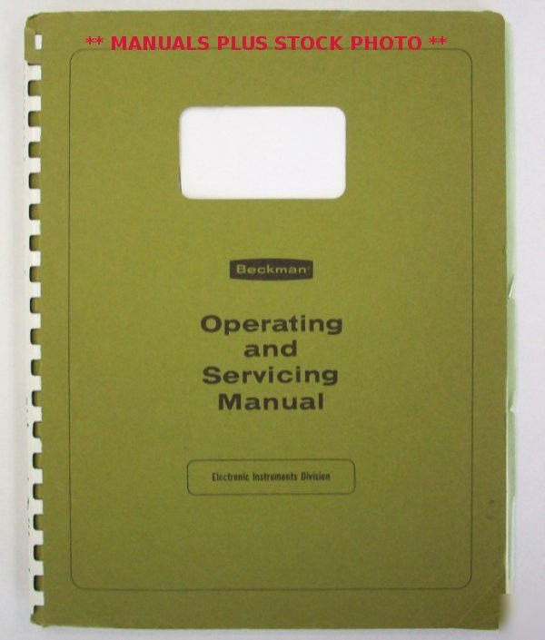 Beckman 101/101-50 op/service manual - $5 shipping 