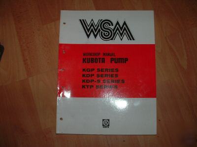 Kubota pump workshop manual