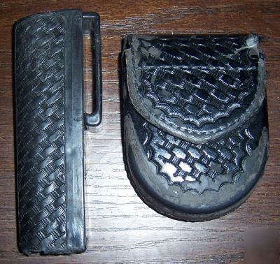 Safariland leather handcuff pouch case asp lot 90V K88