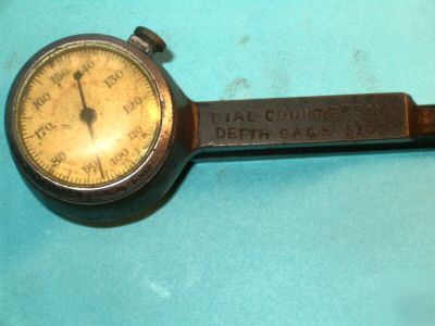 Vintage machinest tool dial counter sink depth gauge 