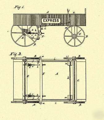 Wagon vehicle brake 1878 us patent art PRINT_G039