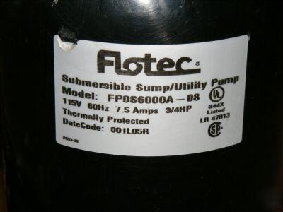 Flotec floodmate 7000 sump pump