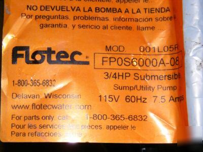 Flotec floodmate 7000 sump pump