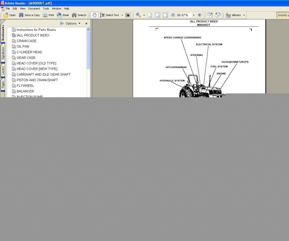 Kubota M9000 parts manual - we have other manuals
