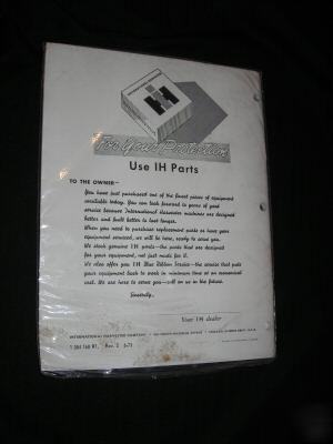 New international 666 tractor operator's manual, in bag