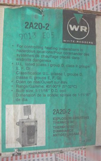 New white rodgers graingers thermostat 2A20-2 
