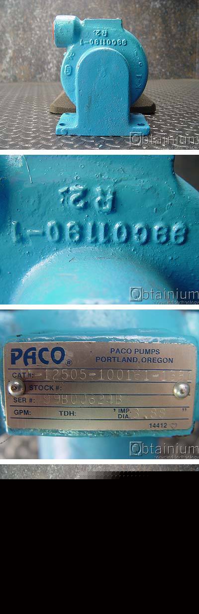 Paco 41-12505 pump 15 gpm tdh 30 baldor 3/4 hp