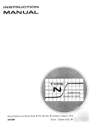 Tek tektronix type n opertion & service manual