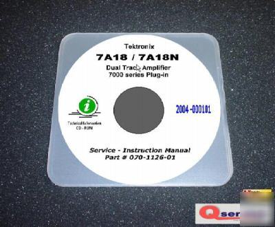 Tektronix tek 7A18 service - ops manual cd + extras