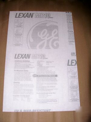 MR10 lexan polycarbonate clear 1/4 x 48.7/8 x 12.1/8