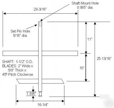 New lee agitator blade ss for 100 gallon kettle tank, 