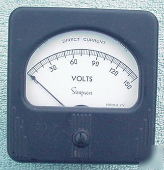 New simpson classic panel meter 0 to 150 vdc square 