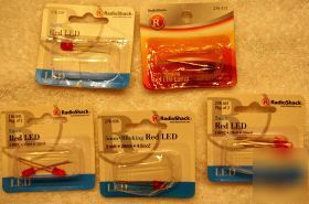 5 pkg lot assorted 5MM red led radioshack