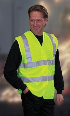 Hi vis viz 2 bands yellow vest jacket waistcoat - 2XL