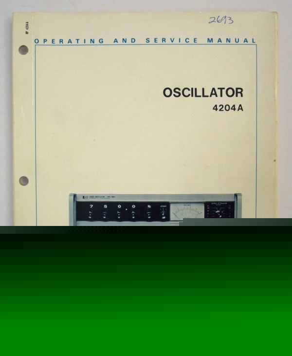 Hp 4204A oscillator operating and service manual