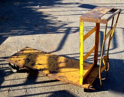 Lot of 8 used platform store stock carts metal cart