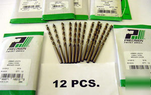 New (12) #6 cobalt jobber drills - precision twist