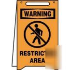 Free standing fold ups sign orange warning restricted 