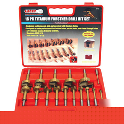 Grip 16 pc titanium forstner bit set