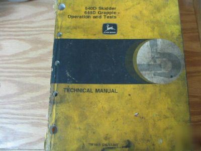 John deere 640D 648D skidder ops test technical manual
